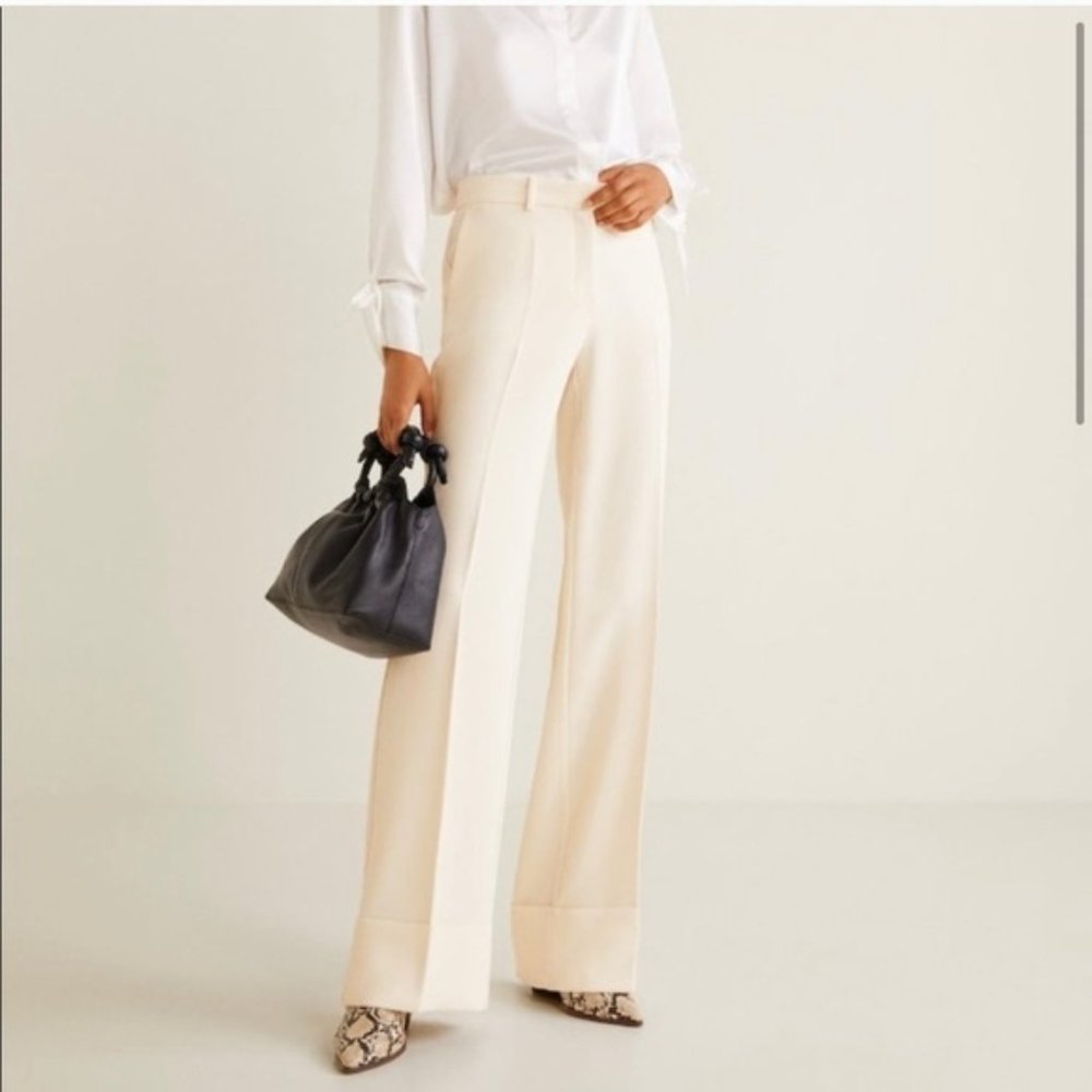 NWT Mango Cream High rise Slacks / dress pants